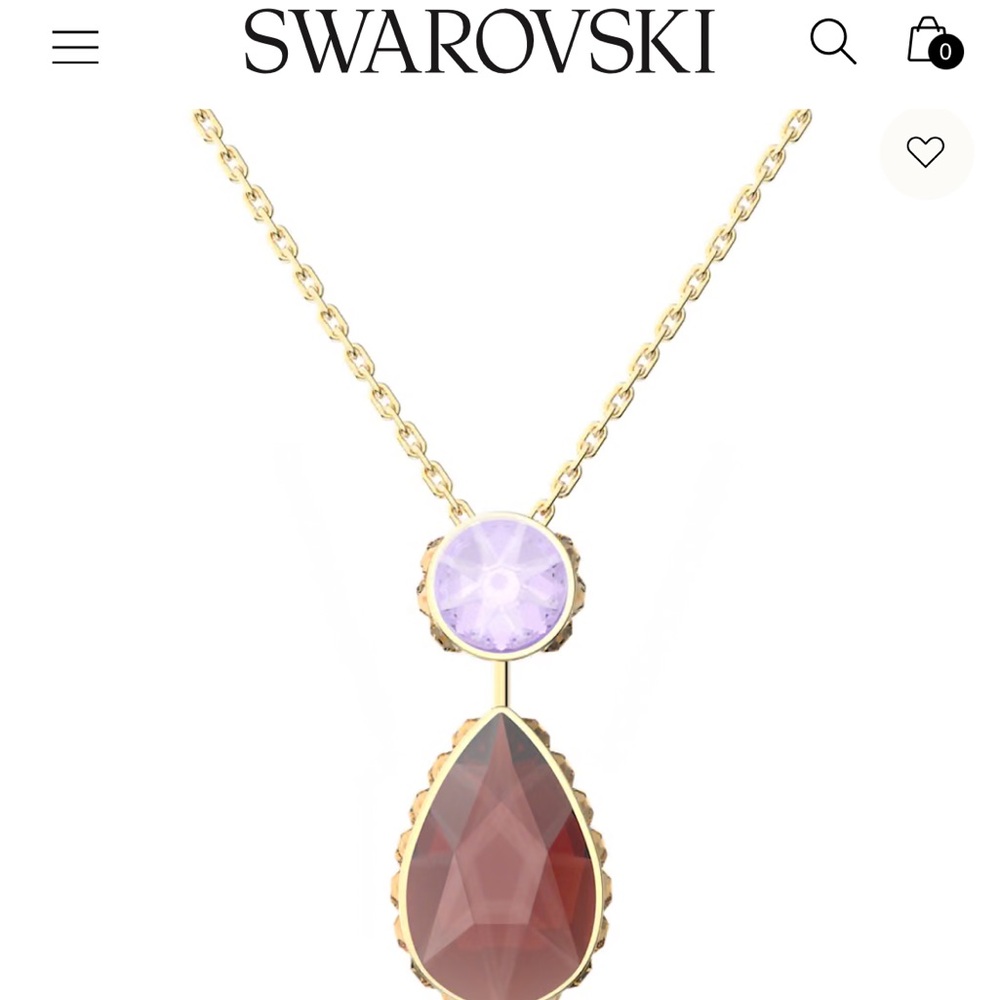 Swarovski Orbita Necklace, Drop cut crystal, Multicolored, Gold-tone Finish - Picture 8 of 15